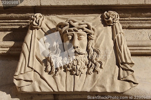 Image of Sculpture of Greece personage cut out from a stone