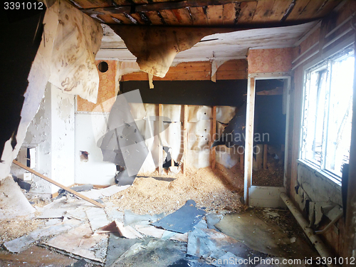 Image of destroyed house room ruins