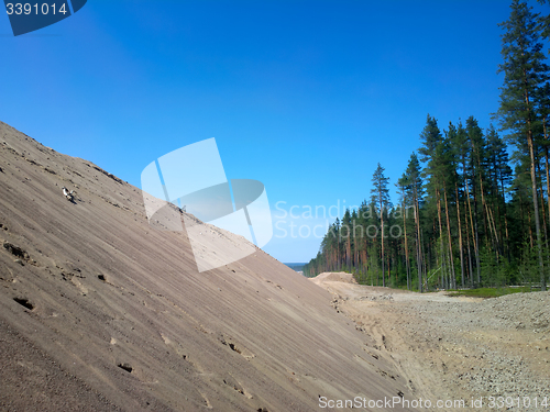 Image of huge pile of sand for road construction