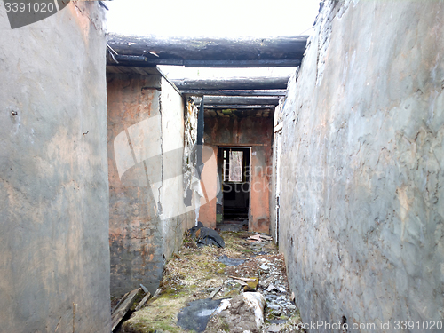 Image of corridor in a ruined old building