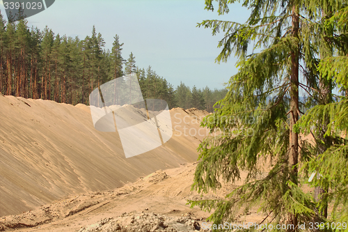 Image of huge pile of sand for road construction