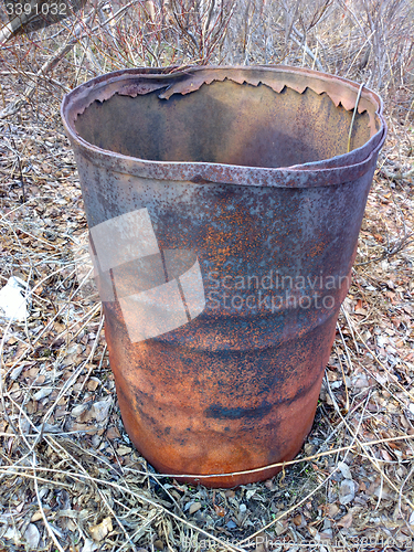Image of empty barrels in the Arctic environmental pollution