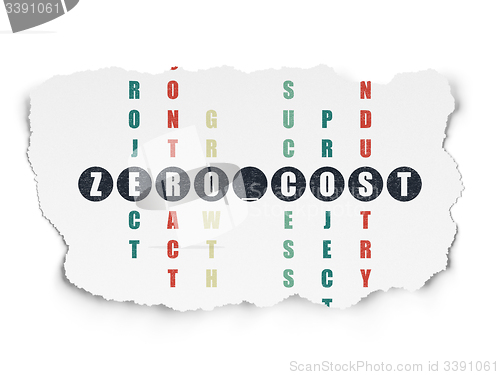 Image of Business concept: word Zero cost in solving Crossword Puzzle