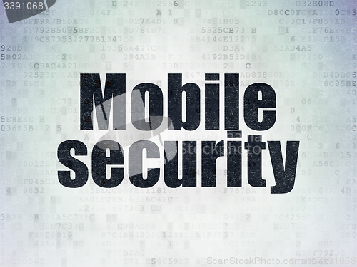 Image of Safety concept: Mobile Security on Digital Paper background