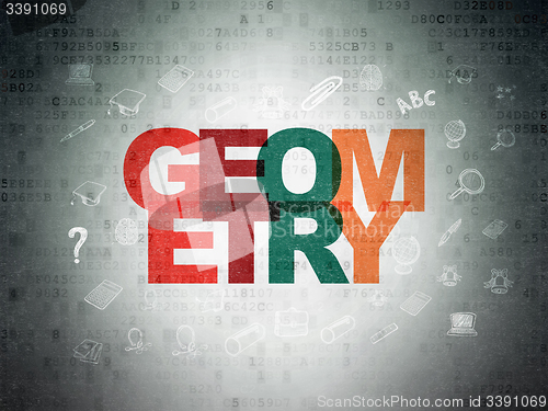 Image of Studying concept: Geometry on Digital Paper background