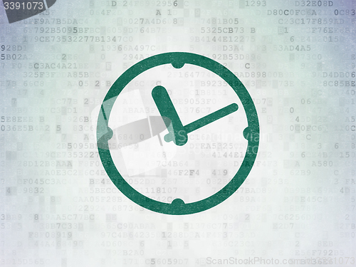 Image of Time concept: Clock on Digital Paper background