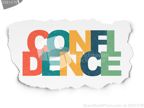 Image of Business concept: Confidence on Torn Paper background