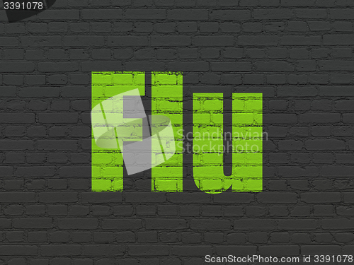 Image of Medicine concept: Flu on wall background