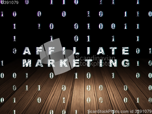 Image of Business concept: Affiliate Marketing in grunge dark room