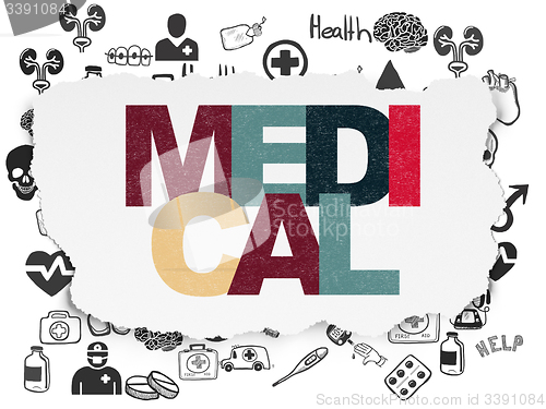 Image of Health concept: Medical on Torn Paper background