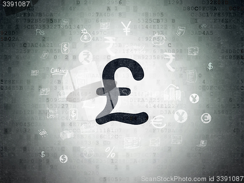 Image of Currency concept: Pound on Digital Paper background
