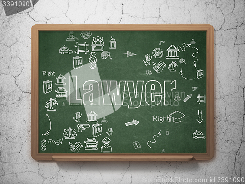 Image of Law concept: Lawyer on School Board background