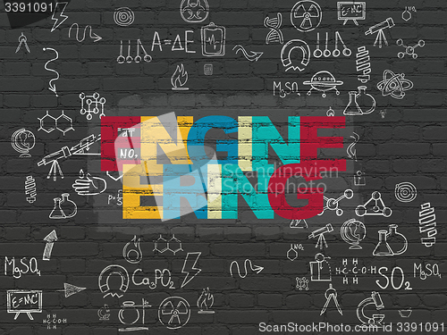 Image of Science concept: Engineering on wall background