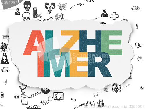 Image of Health concept: Alzheimer on Torn Paper background