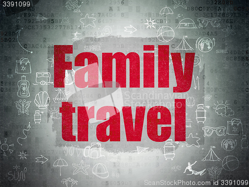 Image of Travel concept: Family Travel on Digital Paper background