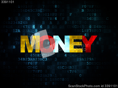 Image of Currency concept: Money on Digital background
