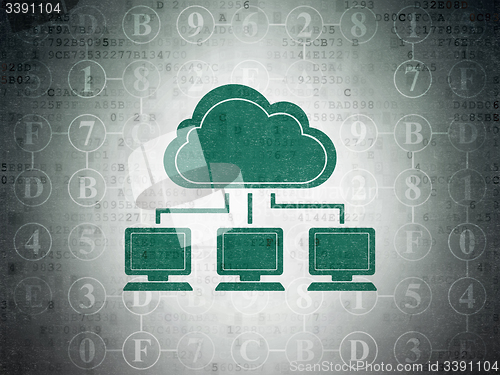 Image of Cloud computing concept: Cloud Network on Digital Paper background