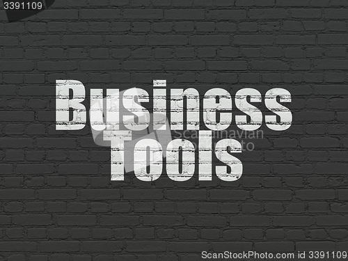 Image of Finance concept: Business Tools on wall background