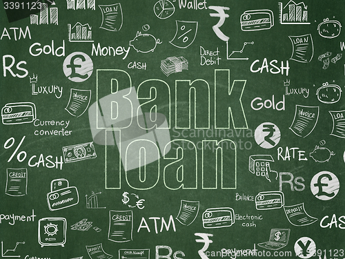 Image of Currency concept: Bank Loan on School Board background