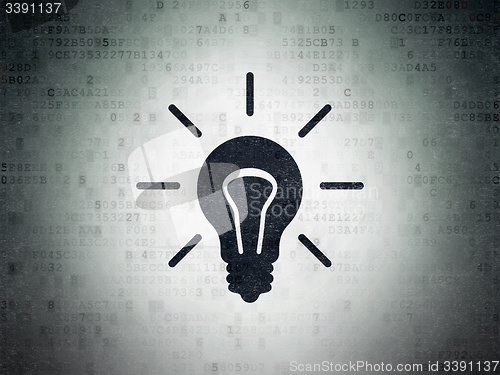 Image of Business concept: Light Bulb on Digital Paper background