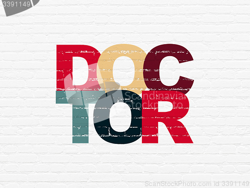 Image of Medicine concept: Doctor on wall background