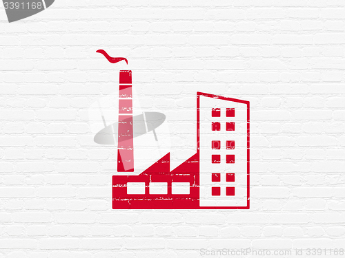 Image of Industry concept: Industry Building on wall background