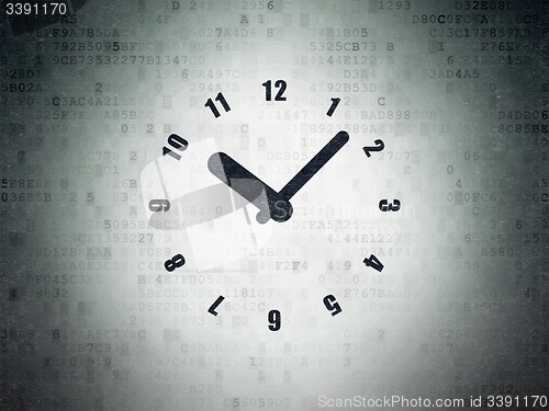 Image of Time concept: Clock on Digital Paper background
