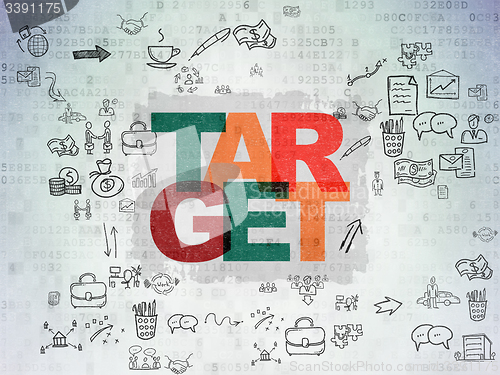 Image of Finance concept: Target on Digital Paper background