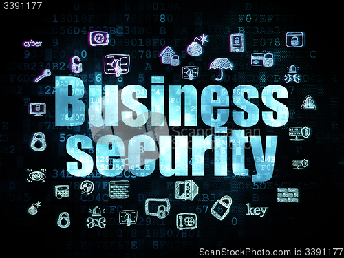 Image of Protection concept: Business Security on Digital background