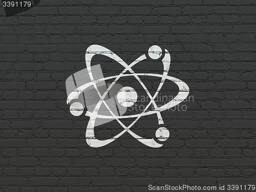 Image of Science concept: Molecule on wall background