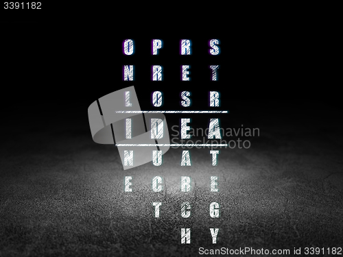 Image of Marketing concept: word Idea in solving Crossword Puzzle