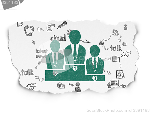 Image of News concept: Business Team on Torn Paper background