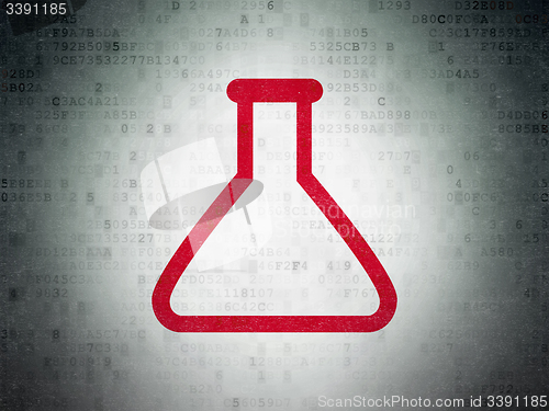 Image of Science concept: Flask on Digital Paper background