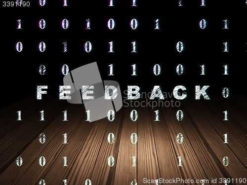 Image of Business concept: Feedback in grunge dark room