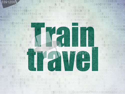 Image of Vacation concept: Train Travel on Digital Paper background