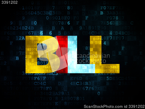 Image of Currency concept: Bill on Digital background