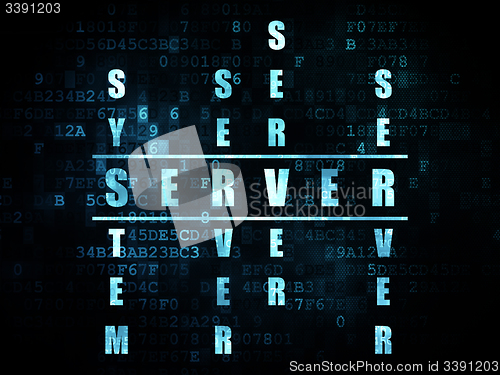 Image of Web design concept: word Server in solving Crossword Puzzle