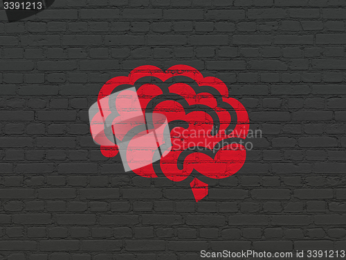 Image of Medicine concept: Brain on wall background