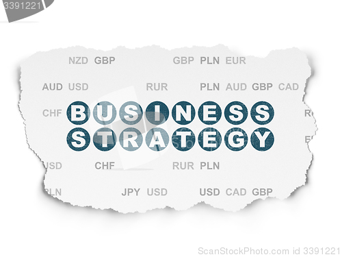 Image of Finance concept: Business Strategy on Torn Paper background