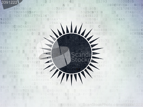 Image of Vacation concept: Sun on Digital Paper background