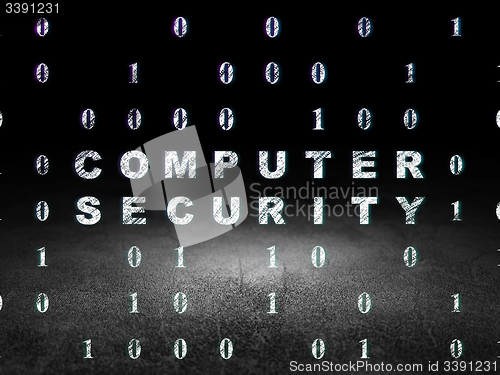 Image of Protection concept: Computer Security in grunge dark room