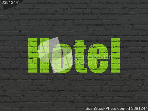 Image of Tourism concept: Hotel on wall background