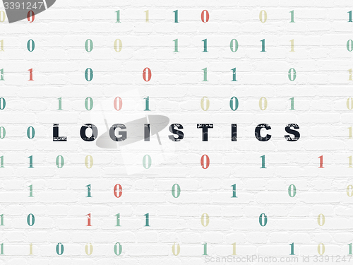 Image of Business concept: Logistics on wall background