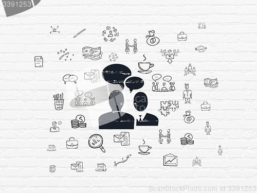 Image of Business concept: Business Meeting on wall background