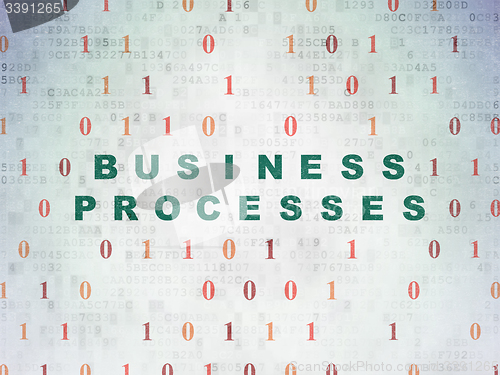 Image of Finance concept: Business Processes on Digital Paper background
