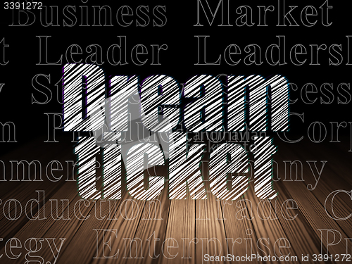 Image of Business concept: Dream Ticket in grunge dark room