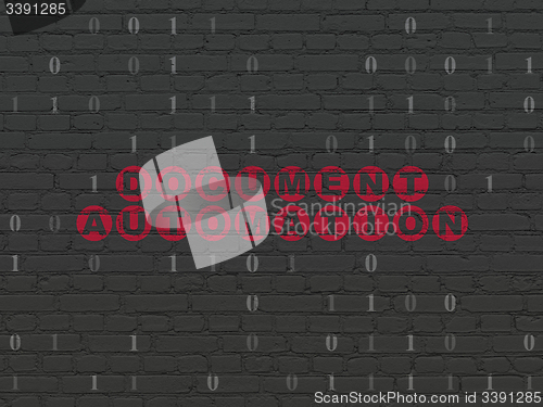 Image of Business concept: Document Automation on wall background