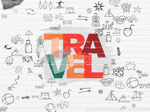 Image of Tourism concept: Travel on wall background