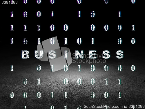 Image of Finance concept: Business in grunge dark room