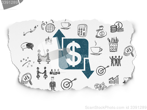 Image of Finance concept: Finance on Torn Paper background